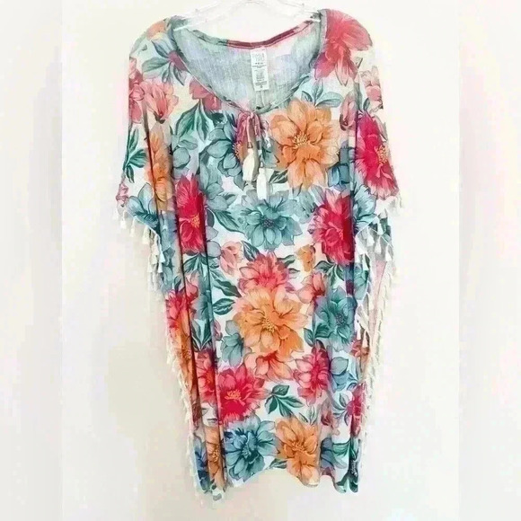 Time and Tru women’s Size Medium Colorful Swimsuit Coverup - Picture 2 of 6